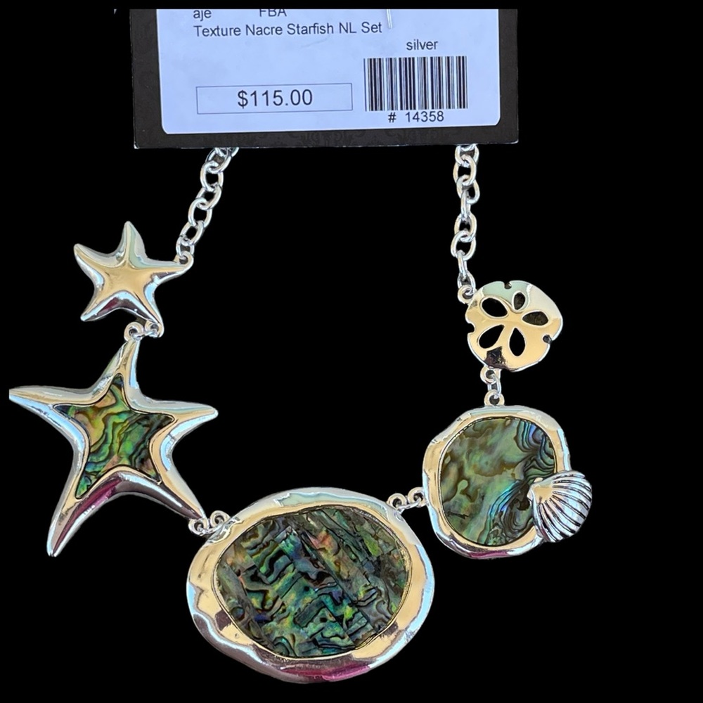 Abalone Shell Starfish Necklace Set - Picture 9 of 11